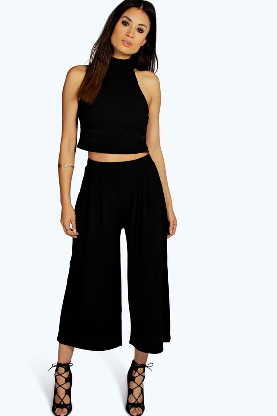 Rose High Neck Crop & Culotte Co-Ord Set